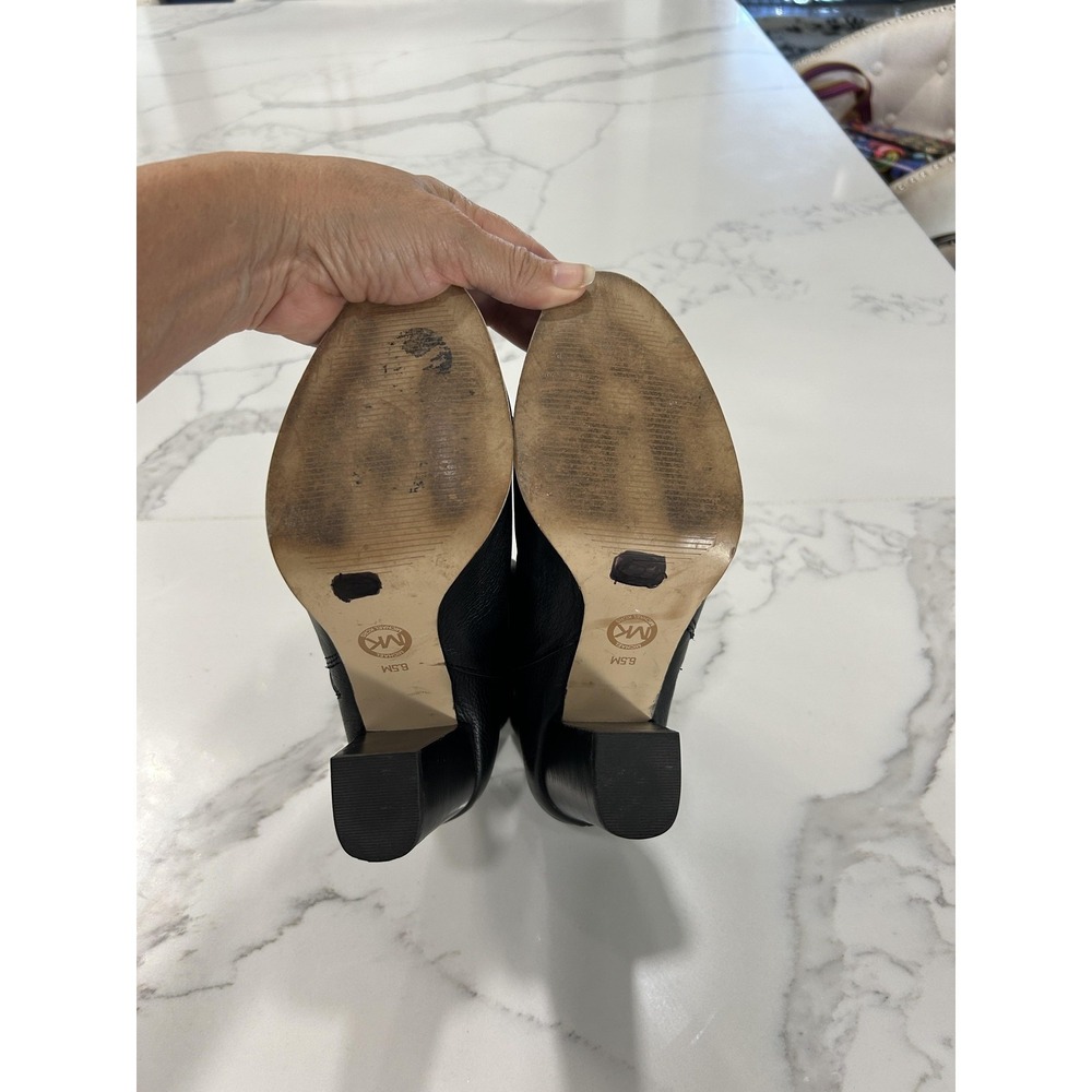 Michael Michael Kors Boots Womens Size 6.5 Black Ree Leather Ankle‎ Bootie Zip - Picture 7 of 9